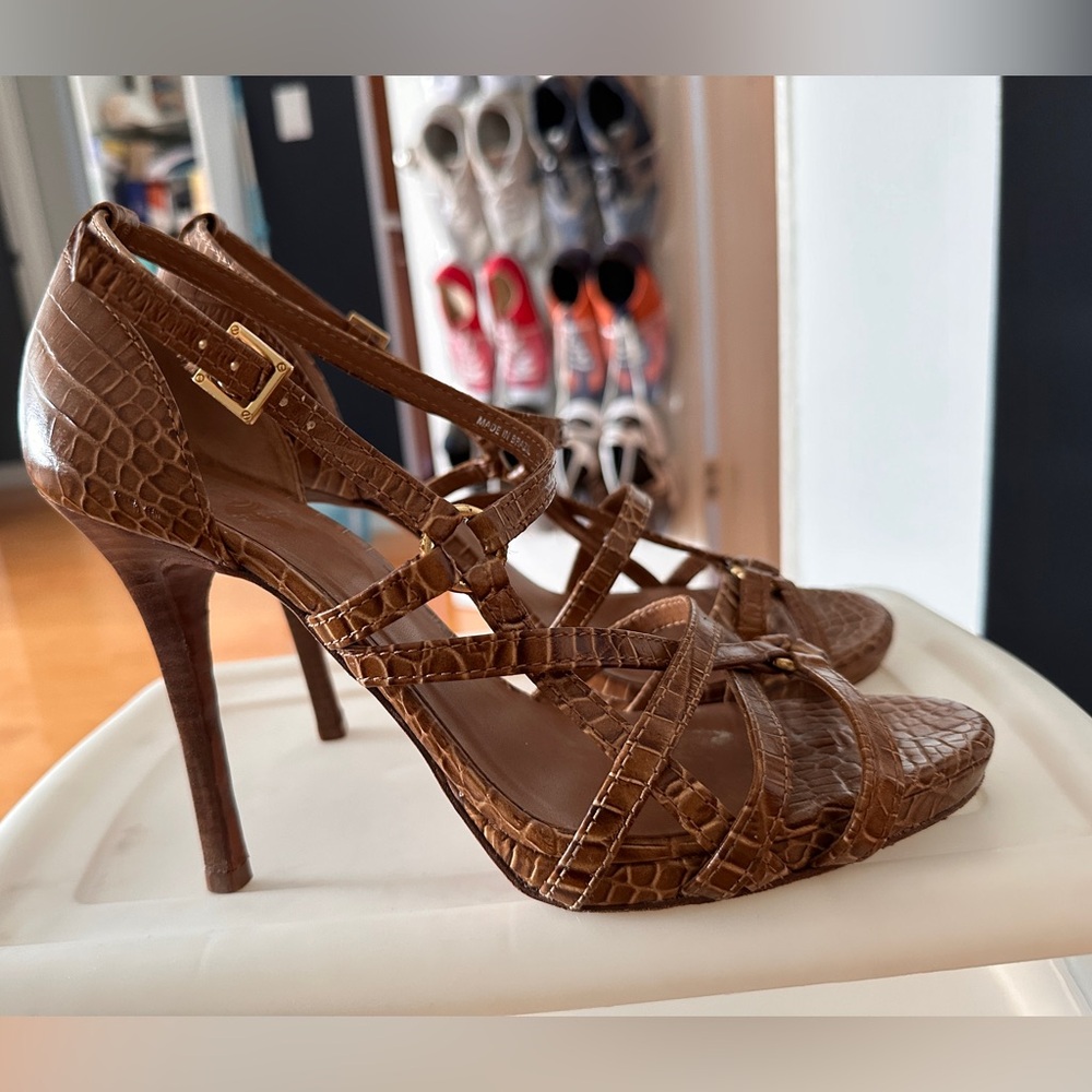 Tory Burch snakeskin stiletto sandals